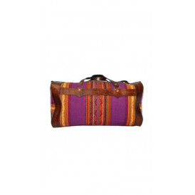 Large Aguayo Suitcase with Leather edges with Andean Details